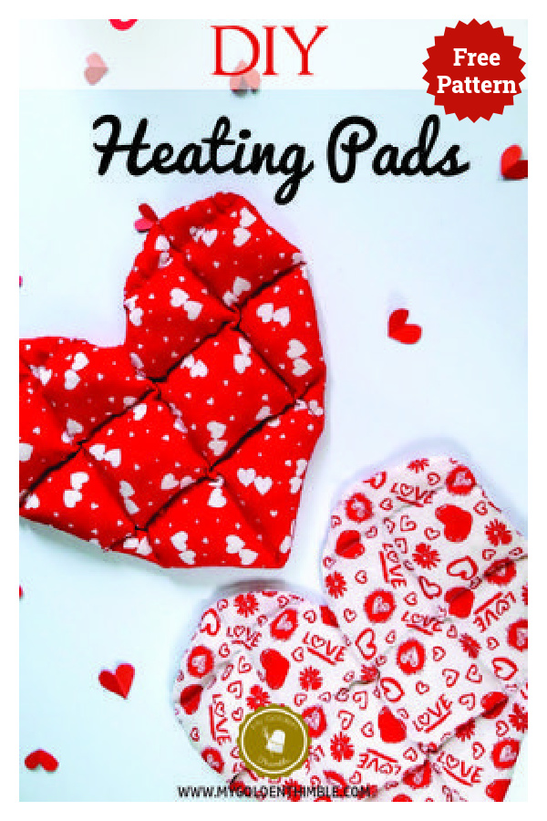Valentine’s DIY Gift Easy Heart Shaped Heating Pad Free Sewing Pattern 