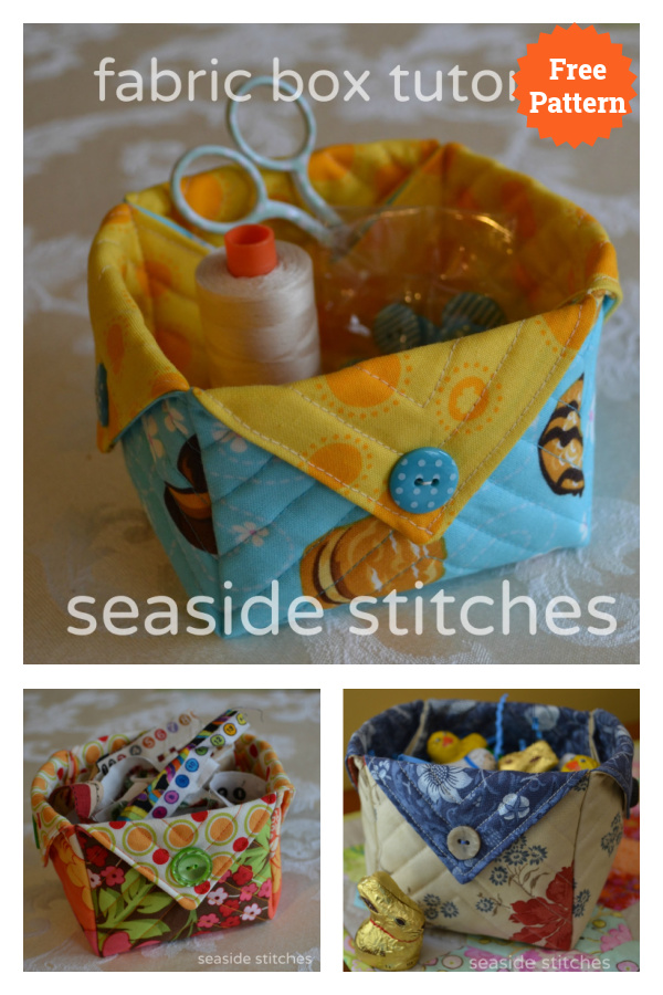 Fabric Box Free Sewing Pattern 