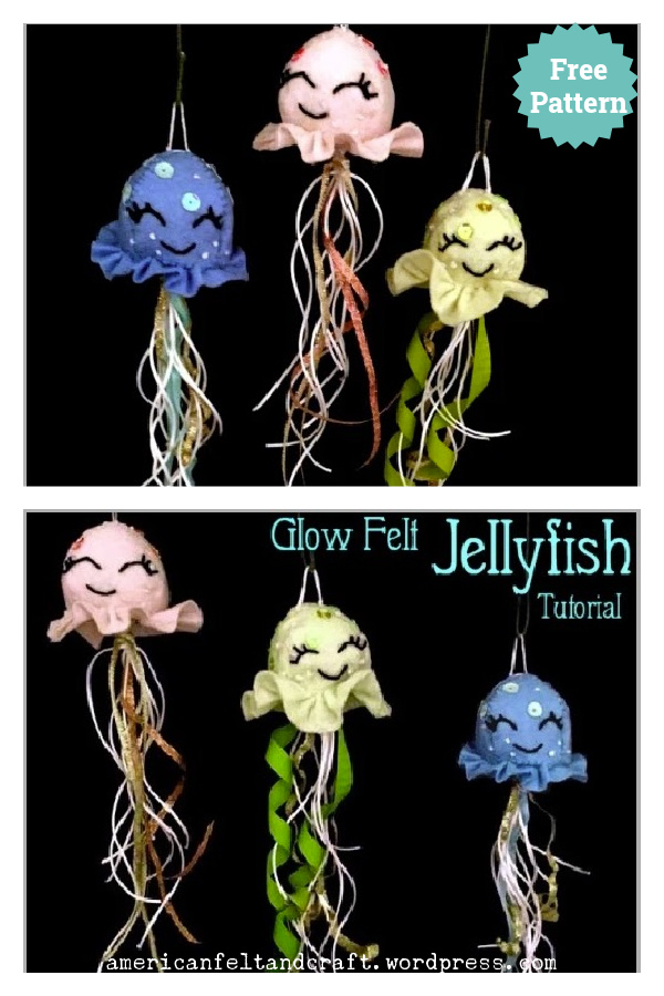Glow Felt Jellyfish Free Sewing Pattern