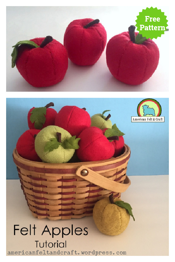 Felt Apple Free Sewing Pattern