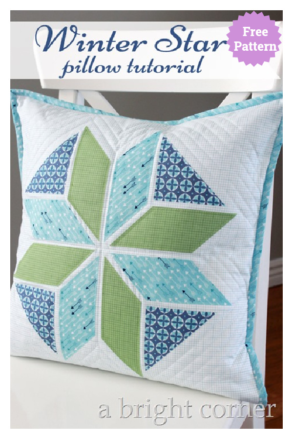 Winter Star Pillow Free Sewing Pattern 