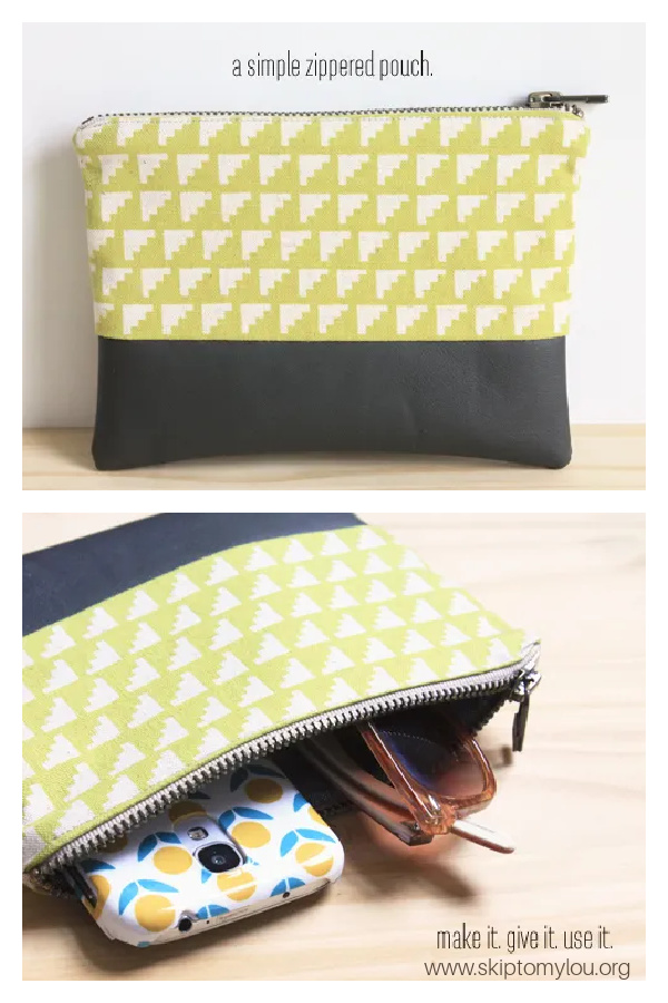 Zippered Pouch Free Sewing Pattern 