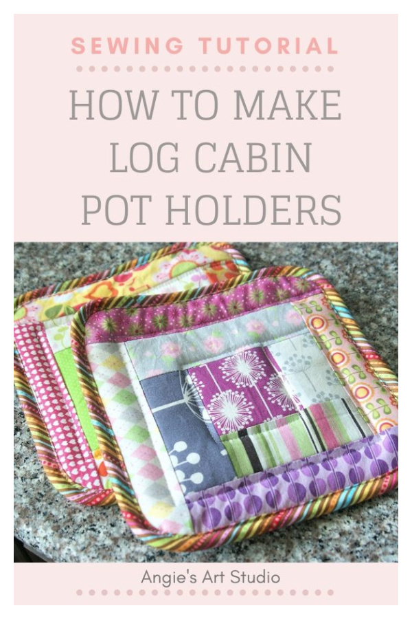 Log Cabin Potholders Free Sewing Pattern
