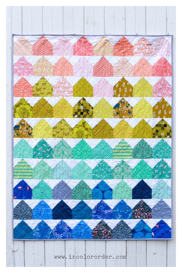Modern House Quilt Block Free Sewing Pattern