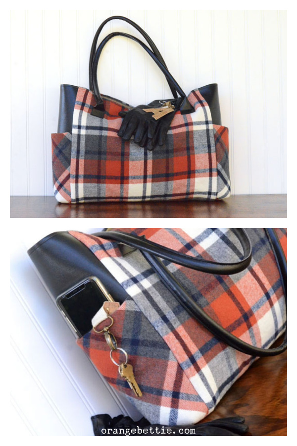 Plaid Flannel Tote Bag Free Sewing Pattern