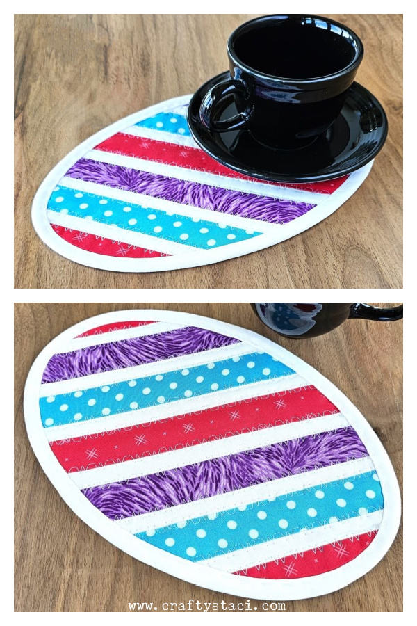 Oval Mug Mat Free Sewing Pattern 