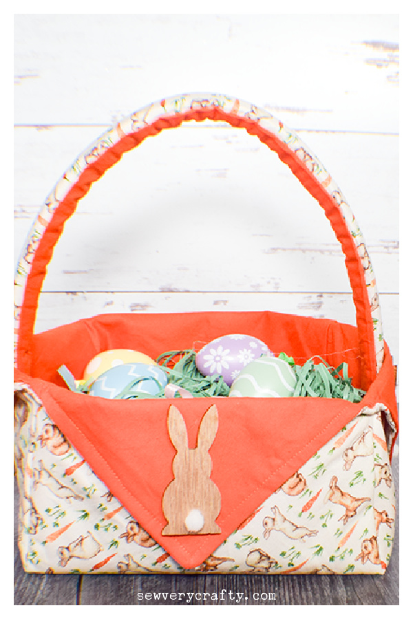 Simple Fabric Easter Basket Free Sewing Pattern 