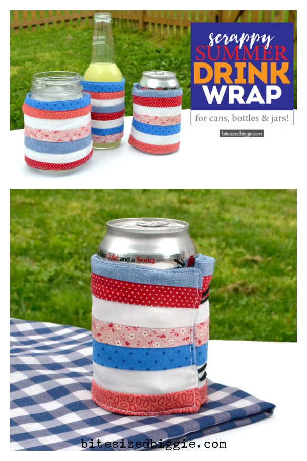 Scrappy Adjustable Summer Drink Wrap Free Sewing Pattern