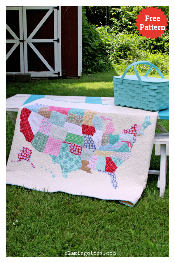 US Map Quilt Free Sewing Pattern