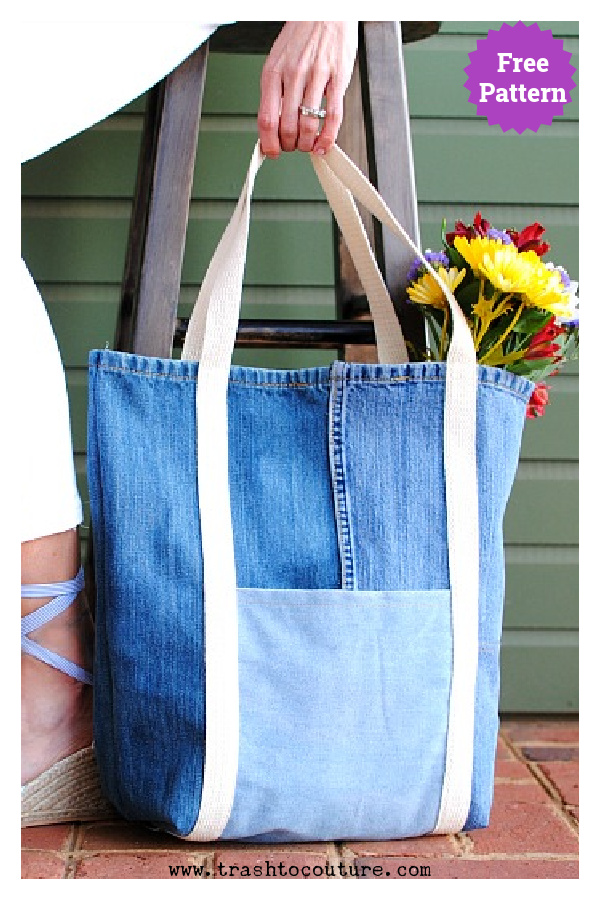 Upcycled Jeans Tote Bag Free Sewing Pattern