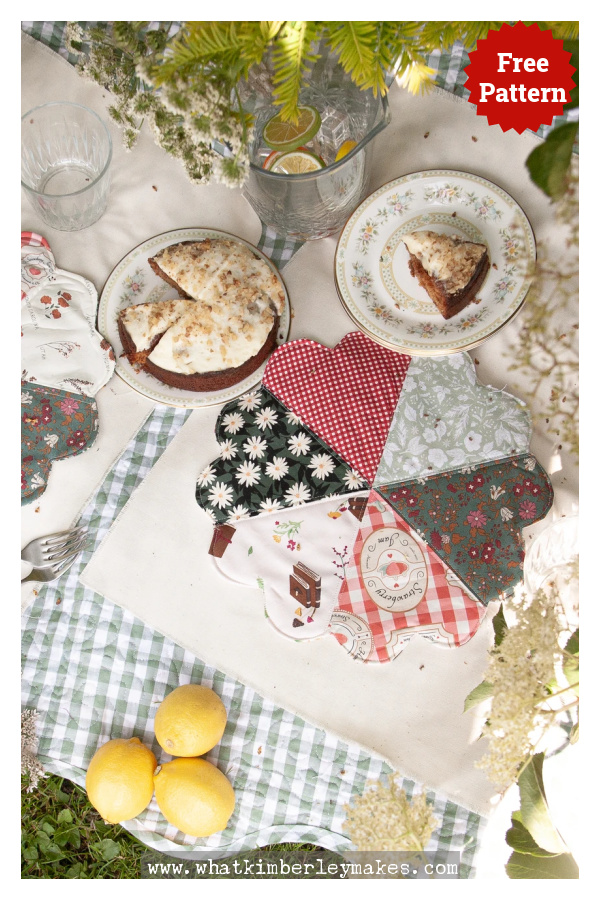 Heart Petal Placemats Free Sewing Pattern