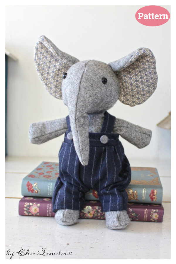 Vintage Elephant Soft Doll Sewing Pattern