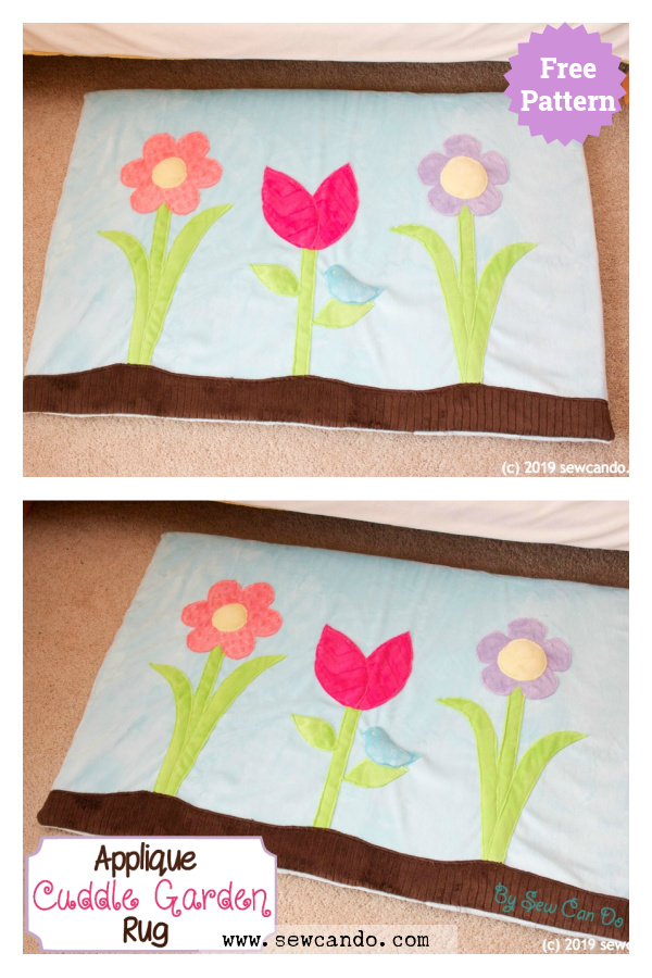 Applique Cuddle Garden Rug Free Sewing Pattern