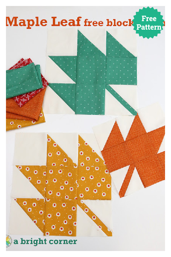 Maple Leaf Quilt Block Free Sewing Pattern