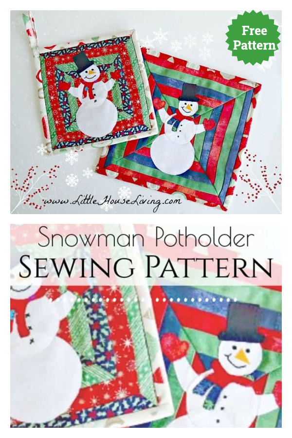 Snowman Pot Holder Free Sewing Pattern