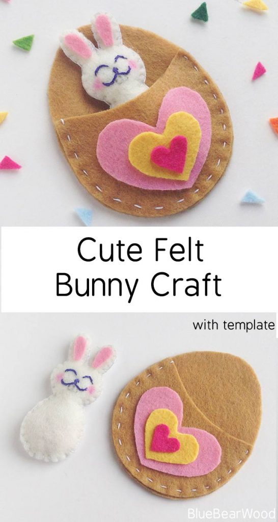 DIY Cute Felt Bunny Craft with Template