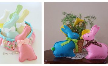 Felt Easter Bunnies Free Sewing Pattern and Template