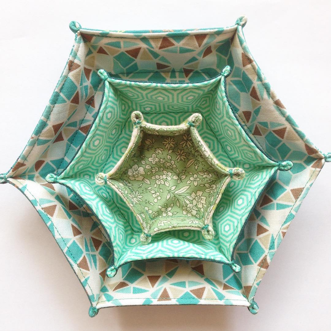Hexagon Fabric Tray Free Sewing Pattern