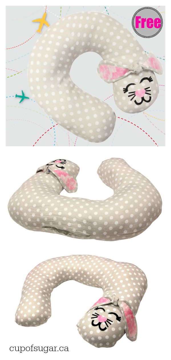 Bunny Travel Pillow Free Sewing Pattern