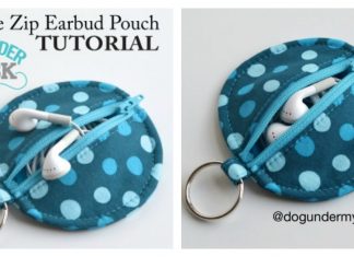 Circle Zip Earbud Pouch Free Sewing Pattern