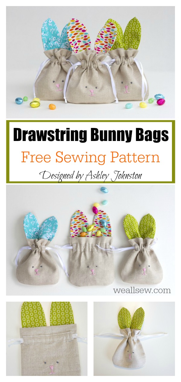 Drawstring Bunny Bags Free Sewing Pattern