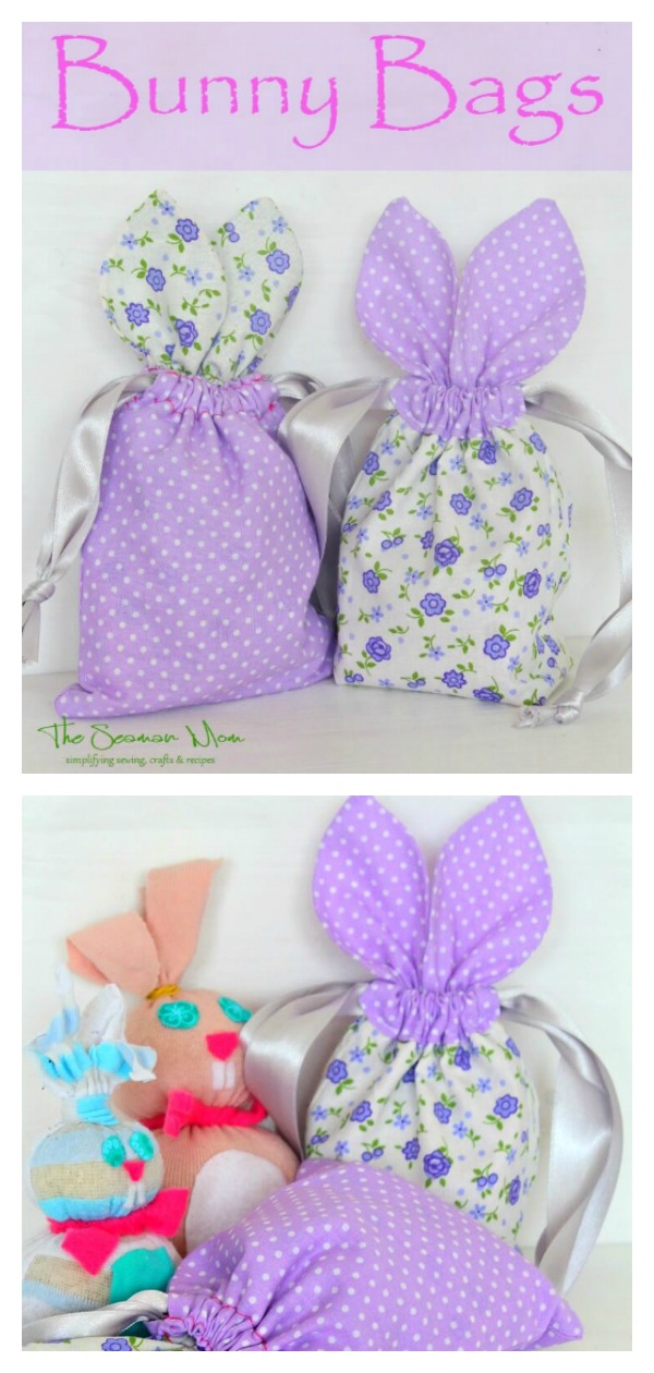 Drawstring Bunny Bags Free Sewing Pattern 