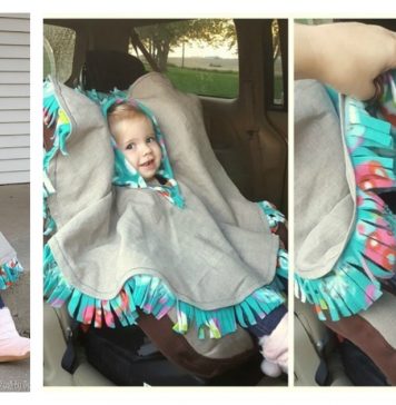 Fleece-Lined Hooded Car Seat Poncho Free Sewing Pattern
