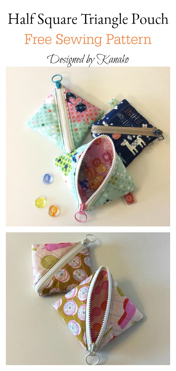 Half Square Triangle Pouch Free Sewing Pattern