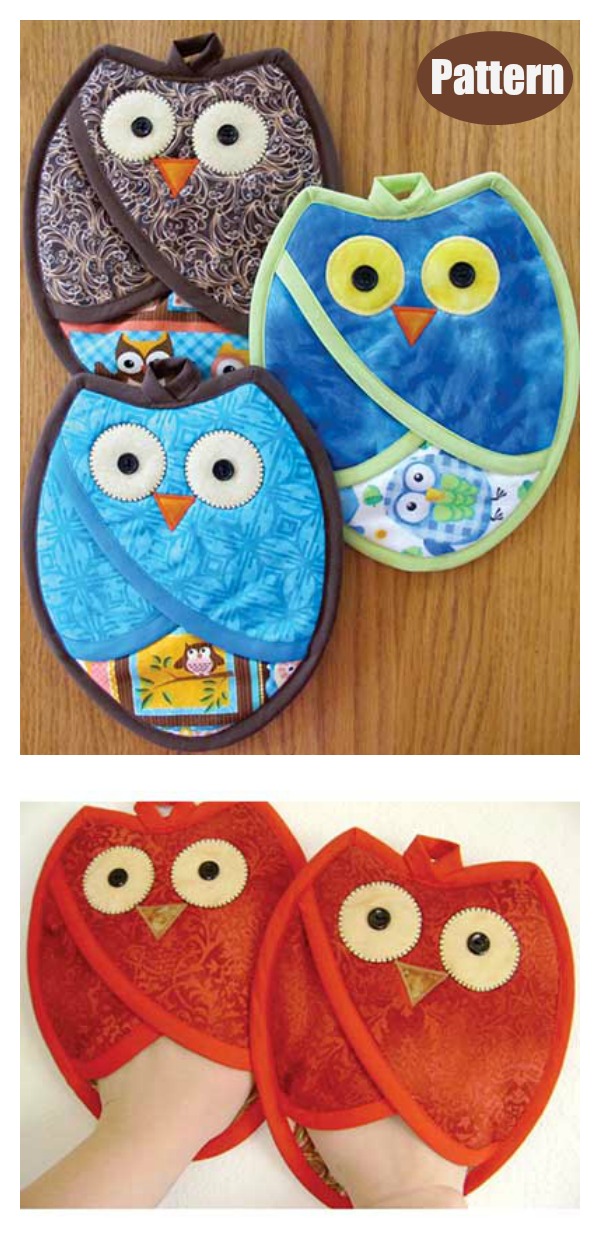 Owl Pot Holders Sewing Pattern 