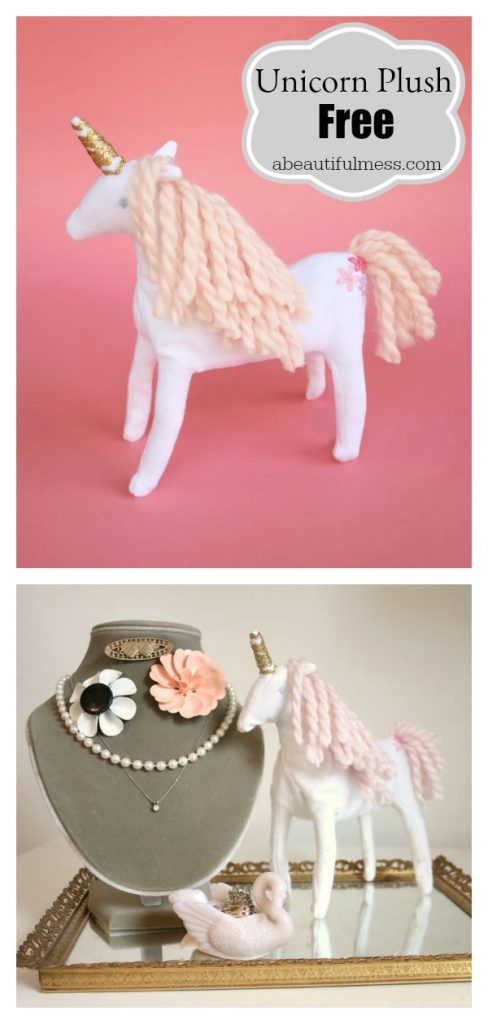 unicorn plush free sewing pattern with template