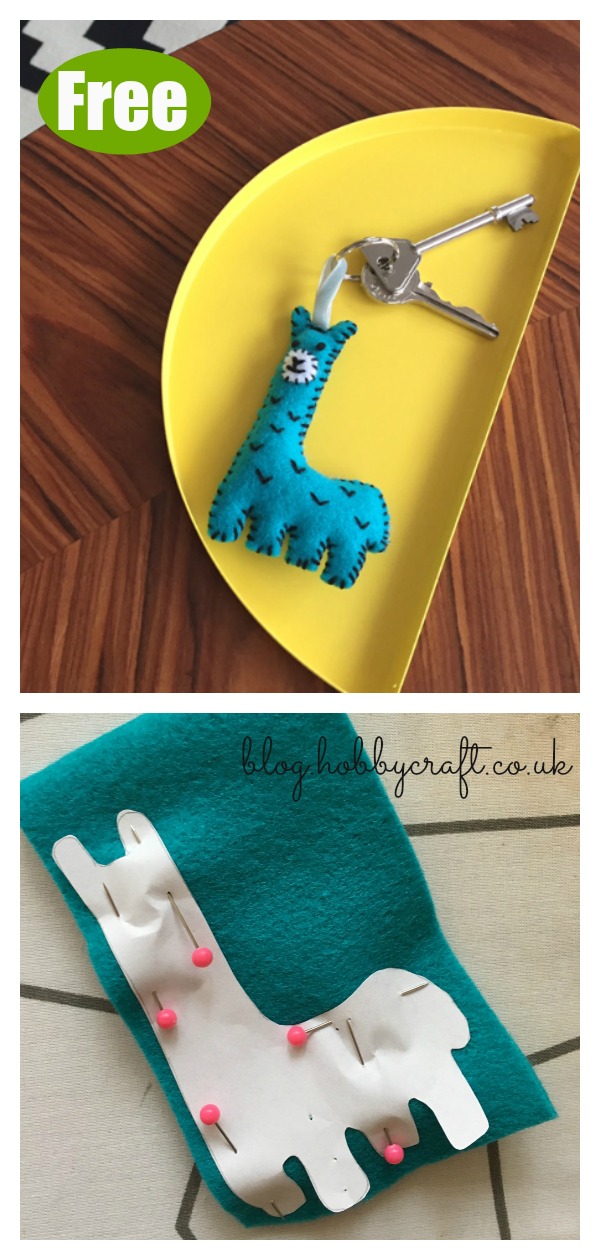 Felt Llama Keychain Free Sewing Pattern with Template