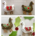 Felt Llama Keychain or Ornaments Free Sewing Pattern with Template
