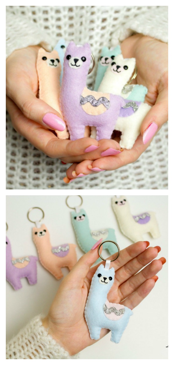 Felt Llama Keychain