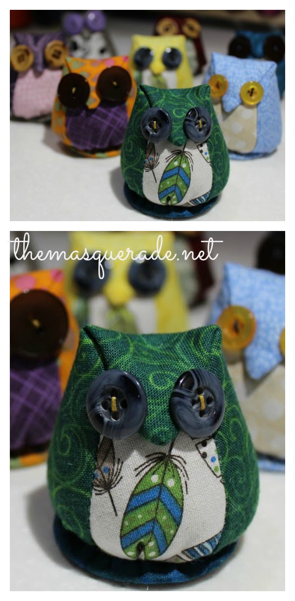 Owl Pincushion Free Sewing Pattern and Video Tutorial