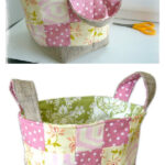 Patchwork Fabric Basket Free Sewing Pattern