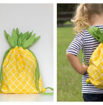 Pineapple Drawstring Backpack Free Sewing Pattern