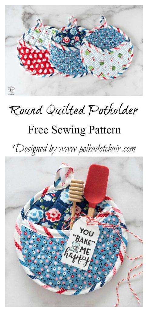 Round Quilted Potholder Free Sewing Pattern