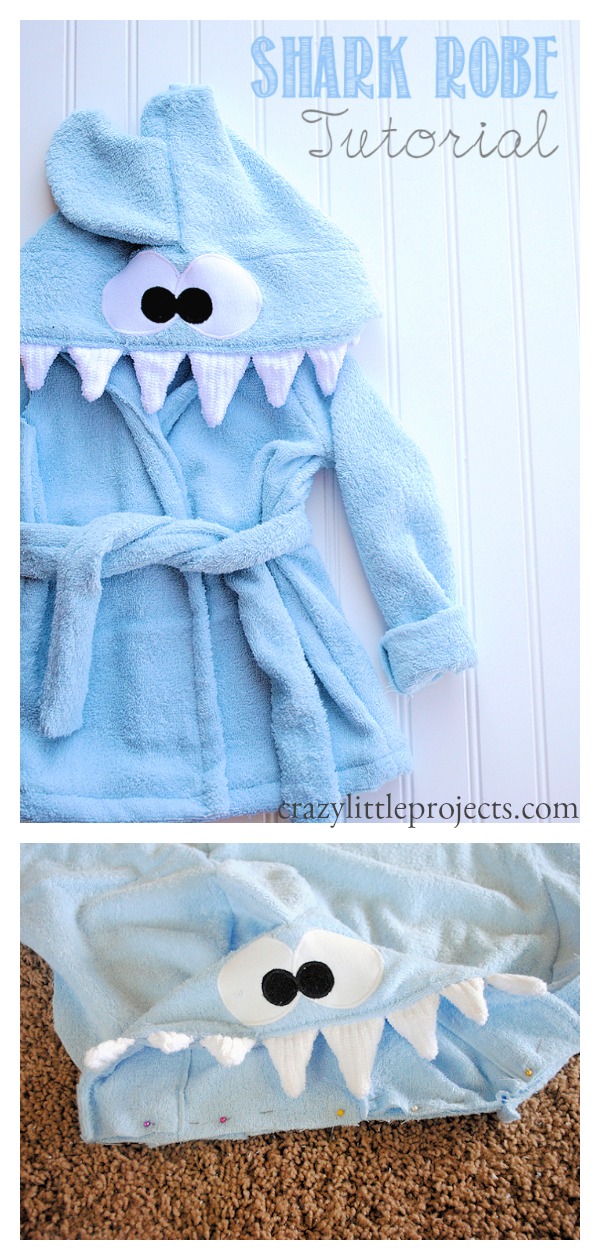 Shark Baby Robe Free Sewing Pattern