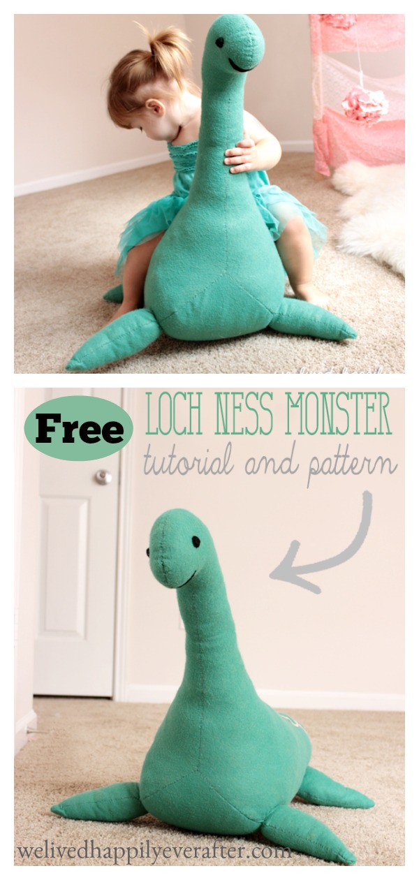 Smiley Loch Ness Monster Free Sewing Pattern