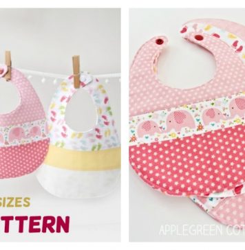 Baby Bib Free Sewing Pattern in 3 Sizes