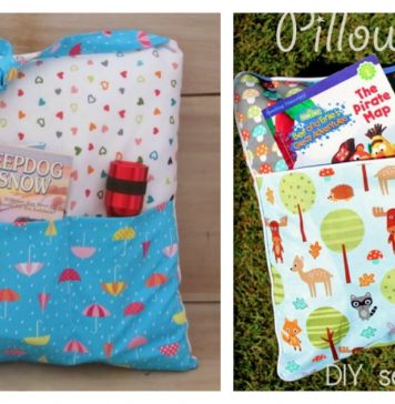 Camping Pocket Pillow Tote Free Sewing Pattern