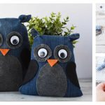 Denim Owls from Old Jeans Free Sewing Pattern