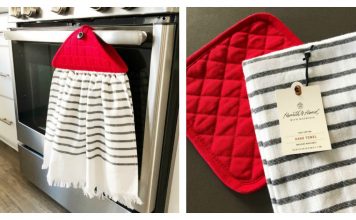 Easy Hanging Dish Towel Free Sewing Pattern