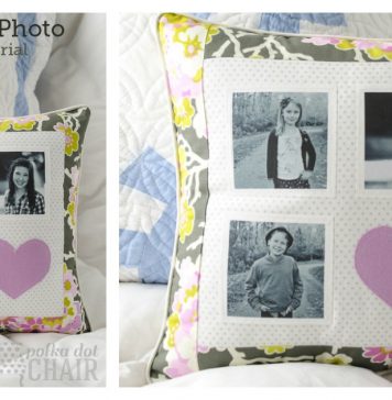 Patchwork Photo Pillow Free Sewing Pattern