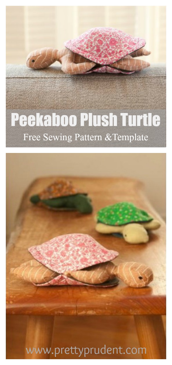 Peekaboo Plush Turtle Free Sewing Pattern and Template