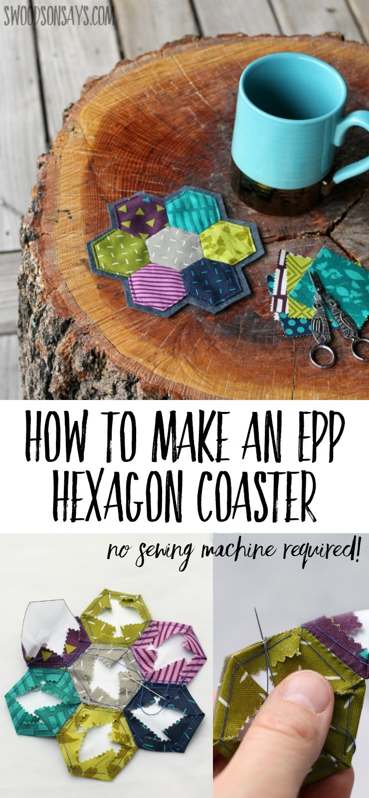 Hexagon Coaster Free Sewing Pattern 