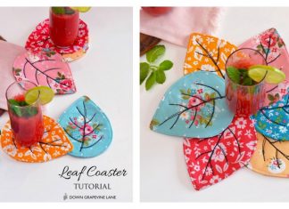 Quilted Leaf Coasters Free Sewing Pattern