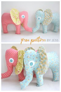 Elephant Softie Toy Free Sewing Pattern