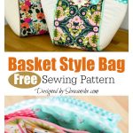 Fabric Basket Style Tote Bag Free Sewing Pattern