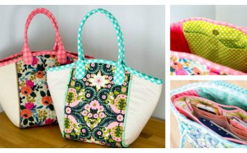 Fabric Basket Style Tote Bag Free Sewing Pattern
